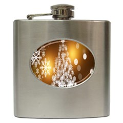 Christmas-tree-a 001 Hip Flask (6 Oz) by nate14shop