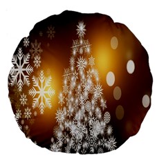 Christmas-tree-a 001 Large 18  Premium Flano Round Cushions by nate14shop