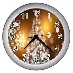 Christmas-tree-a 001 Wall Clock (silver) by nate14shop