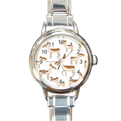 Deer Round Italian Charm Watch