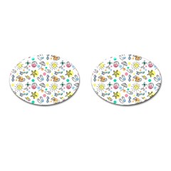 Doodle Cufflinks (oval) by nate14shop