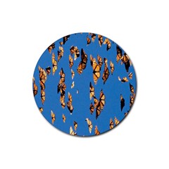 Eastern Monarch Butterfly Rubber Round Coaster (4 pack)