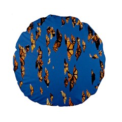 Eastern Monarch Butterfly Standard 15  Premium Flano Round Cushions