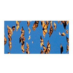 Eastern Monarch Butterfly Satin Wrap 35  X 70  by nate14shop