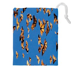 Eastern Monarch Butterfly Drawstring Pouch (5xl) by nate14shop