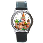 Moscow-kremlin-saint-basils-cathedral-red-square-l-vector-illustration-moscow-building Round Metal Watch Front