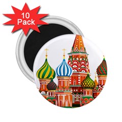 Moscow-kremlin-saint-basils-cathedral-red-square-l-vector-illustration-moscow-building 2 25  Magnets (10 Pack)  by Jancukart