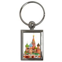 Moscow-kremlin-saint-basils-cathedral-red-square-l-vector-illustration-moscow-building Key Chain (rectangle) by Jancukart