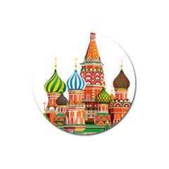 Moscow-kremlin-saint-basils-cathedral-red-square-l-vector-illustration-moscow-building Magnet 3  (round) by Jancukart