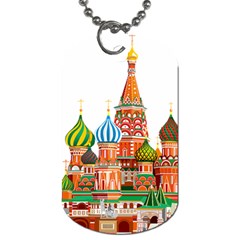 Moscow-kremlin-saint-basils-cathedral-red-square-l-vector-illustration-moscow-building Dog Tag (two Sides) by Jancukart