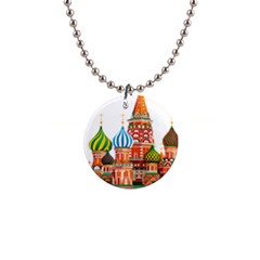 Moscow-kremlin-saint-basils-cathedral-red-square-l-vector-illustration-moscow-building 1  Button Necklace by Jancukart