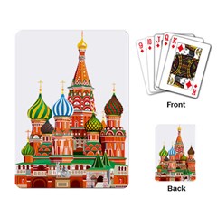 Moscow-kremlin-saint-basils-cathedral-red-square-l-vector-illustration-moscow-building Playing Cards Single Design (rectangle)