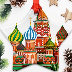 Moscow-kremlin-saint-basils-cathedral-red-square-l-vector-illustration-moscow-building Star Ornament (two Sides) by Jancukart