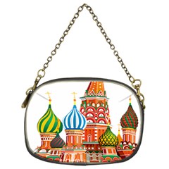 Moscow-kremlin-saint-basils-cathedral-red-square-l-vector-illustration-moscow-building Chain Purse (two Sides)