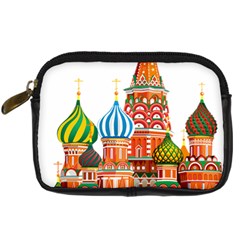 Moscow-kremlin-saint-basils-cathedral-red-square-l-vector-illustration-moscow-building Digital Camera Leather Case by Jancukart