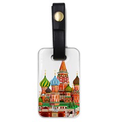 Moscow-kremlin-saint-basils-cathedral-red-square-l-vector-illustration-moscow-building Luggage Tag (one Side)