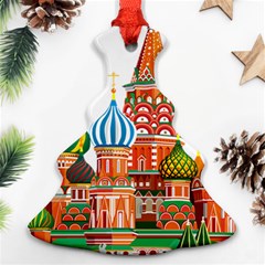 Moscow-kremlin-saint-basils-cathedral-red-square-l-vector-illustration-moscow-building Christmas Tree Ornament (two Sides) by Jancukart