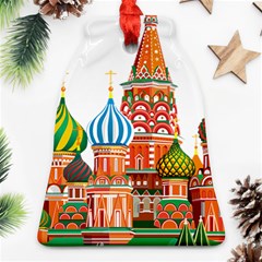 Moscow-kremlin-saint-basils-cathedral-red-square-l-vector-illustration-moscow-building Bell Ornament (two Sides)