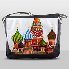 Moscow-kremlin-saint-basils-cathedral-red-square-l-vector-illustration-moscow-building Messenger Bag by Jancukart