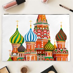 Moscow-kremlin-saint-basils-cathedral-red-square-l-vector-illustration-moscow-building Cosmetic Bag (xxl) by Jancukart