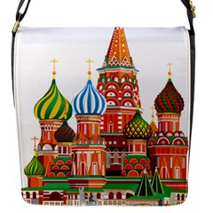 Moscow-kremlin-saint-basils-cathedral-red-square-l-vector-illustration-moscow-building Flap Closure Messenger Bag (s) by Jancukart