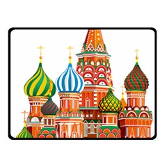 Moscow-kremlin-saint-basils-cathedral-red-square-l-vector-illustration-moscow-building Double Sided Fleece Blanket (small)  by Jancukart