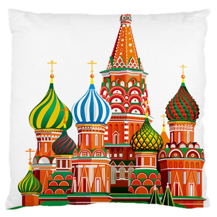 Moscow-kremlin-saint-basils-cathedral-red-square-l-vector-illustration-moscow-building Large Flano Cushion Case (One Side)