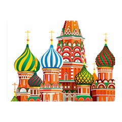 Moscow-kremlin-saint-basils-cathedral-red-square-l-vector-illustration-moscow-building Double Sided Flano Blanket (mini)  by Jancukart