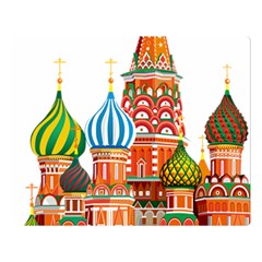 Moscow-kremlin-saint-basils-cathedral-red-square-l-vector-illustration-moscow-building Double Sided Flano Blanket (large)  by Jancukart