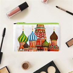 Moscow-kremlin-saint-basils-cathedral-red-square-l-vector-illustration-moscow-building Cosmetic Bag (xs) by Jancukart