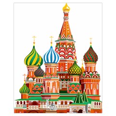 Moscow-kremlin-saint-basils-cathedral-red-square-l-vector-illustration-moscow-building Drawstring Bag (small) by Jancukart