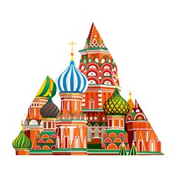 Moscow-kremlin-saint-basils-cathedral-red-square-l-vector-illustration-moscow-building Wooden Puzzle Triangle by Jancukart