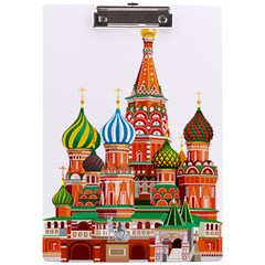 Moscow-kremlin-saint-basils-cathedral-red-square-l-vector-illustration-moscow-building A4 Clipboard by Jancukart