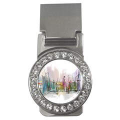 Drawing-watercolor-painting-city Money Clips (cz) 