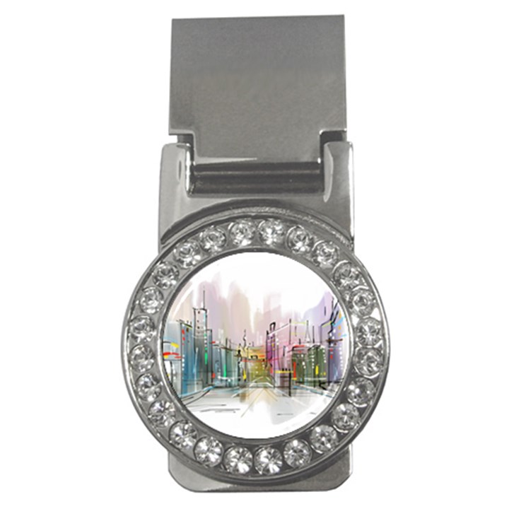 Drawing-watercolor-painting-city Money Clips (CZ) 