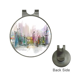 Drawing-watercolor-painting-city Hat Clips With Golf Markers