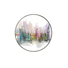 Drawing-watercolor-painting-city Hat Clip Ball Marker