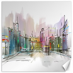 Drawing-watercolor-painting-city Canvas 20  X 20 