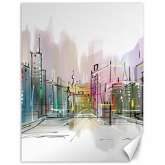 Drawing-watercolor-painting-city Canvas 18  X 24 