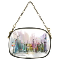 Drawing-watercolor-painting-city Chain Purse (two Sides)