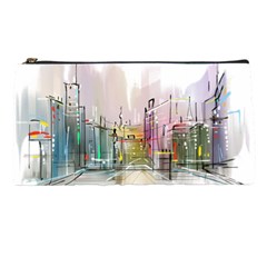 Drawing-watercolor-painting-city Pencil Case by Jancukart