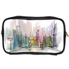 Drawing-watercolor-painting-city Toiletries Bag (two Sides)