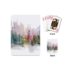 Drawing-watercolor-painting-city Playing Cards Single Design (mini)