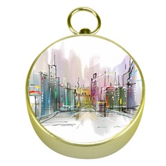 Drawing-watercolor-painting-city Gold Compasses