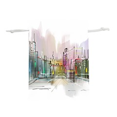 Drawing-watercolor-painting-city Lightweight Drawstring Pouch (l)