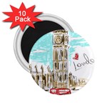 Big-ben-paris-clock-tower-vector-painted-london 2.25  Magnets (10 pack)  Front