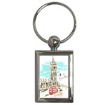 Big-ben-paris-clock-tower-vector-painted-london Key Chain (Rectangle) Front