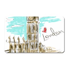 Big-ben-paris-clock-tower-vector-painted-london Magnet (rectangular)