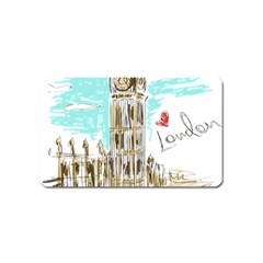 Big-ben-paris-clock-tower-vector-painted-london Magnet (name Card)