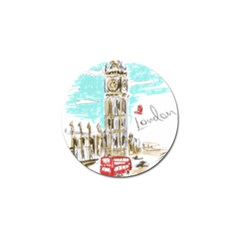 Big-ben-paris-clock-tower-vector-painted-london Golf Ball Marker